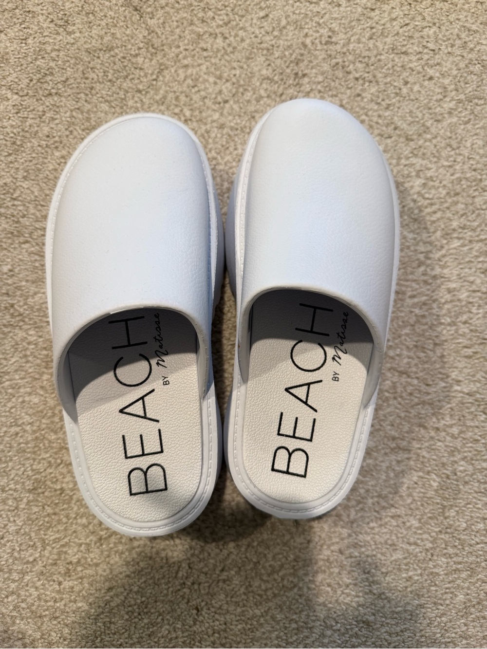 BEACH by Mev White Slip-On Clogs